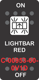 "LIGHTBAR RED"  Black Switch Cap single White Lens ON-OFF